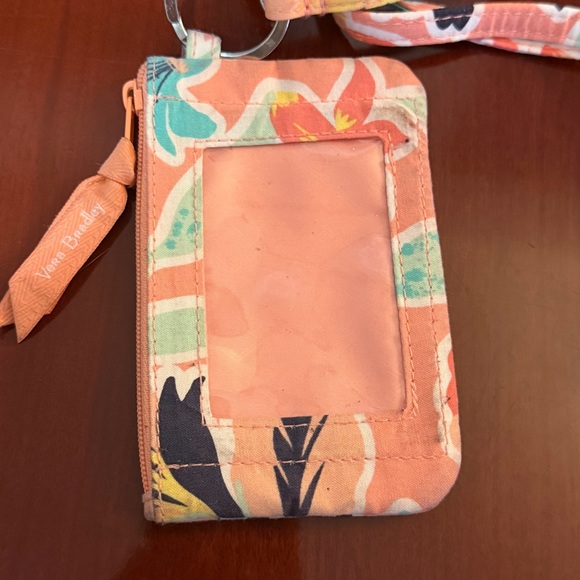 Vera Bradley Quilted Floral Makeup Bag & ID Case Orange Multicolor Fabric - Picture 4 of 5